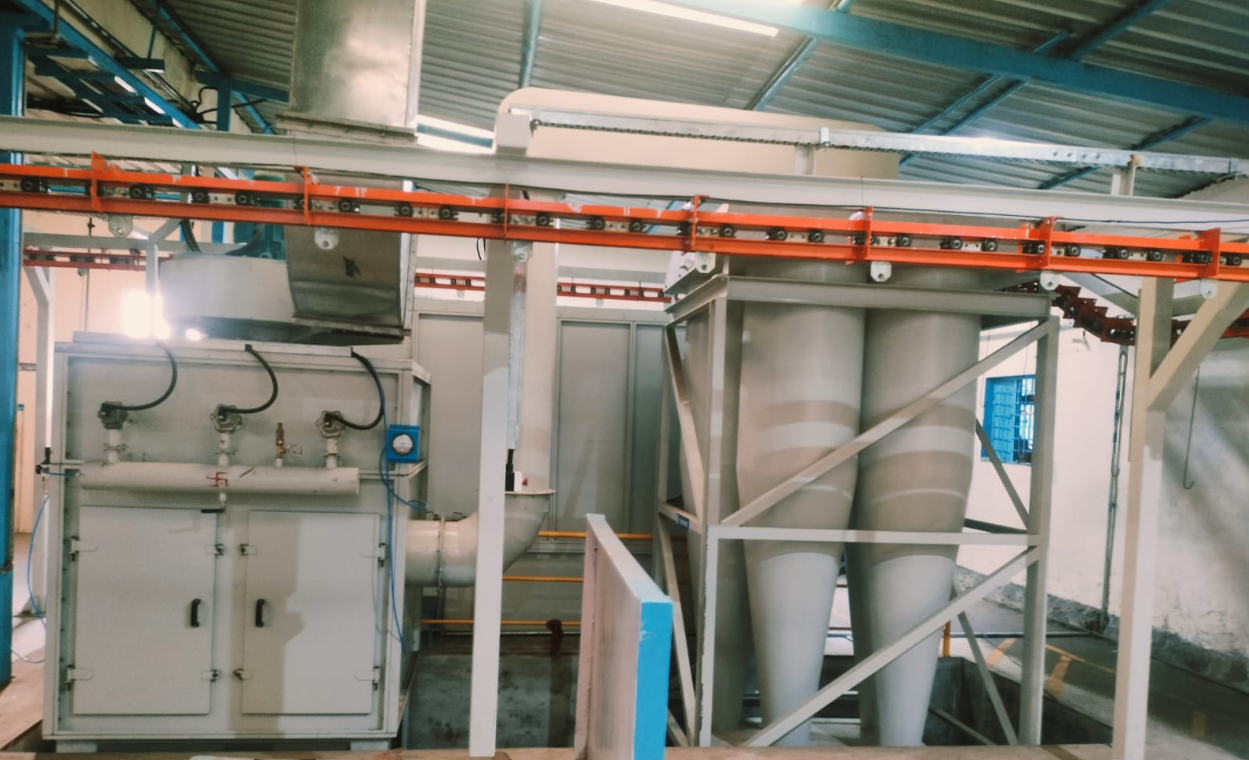 Automated powder coating facility